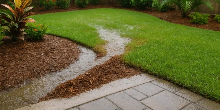 stopping mulch from washing away in the rain